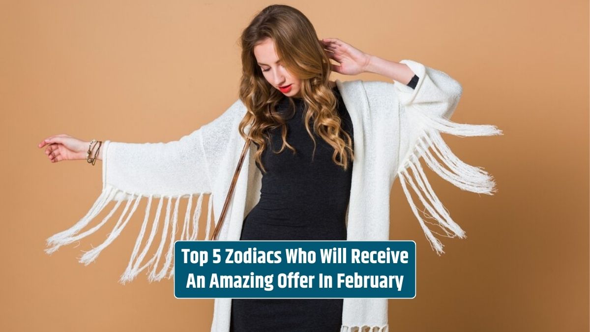 The young blonde woman, swaying in her oversize white fringe poncho and long grey dress, will receive an amazing offer in February.